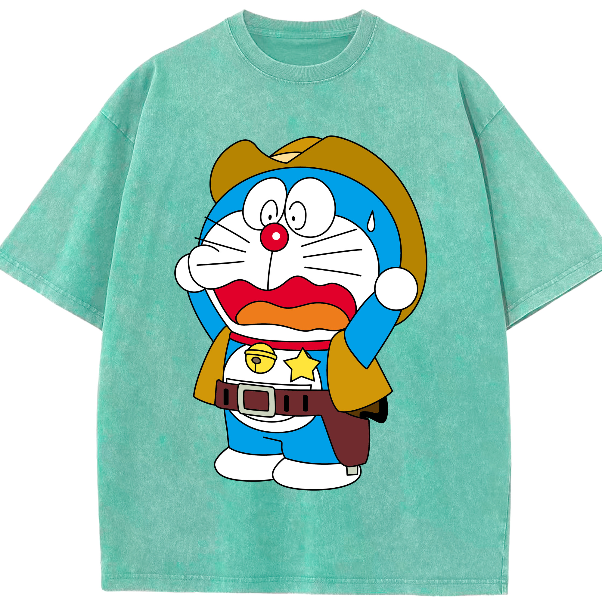 （画像用） ドラえもん Doraemon 綿100% ヴィンテージ風 半袖Tシャツ（フロントプリント）